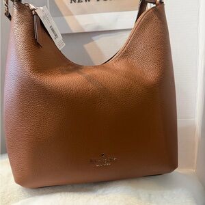 kate spade Pebbled Leather Shoulder Hobo in Cognac